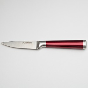 Нож 8,9см для чистки овощей Alpenkok AK-2080/E "Burgundy" с красной ручкой